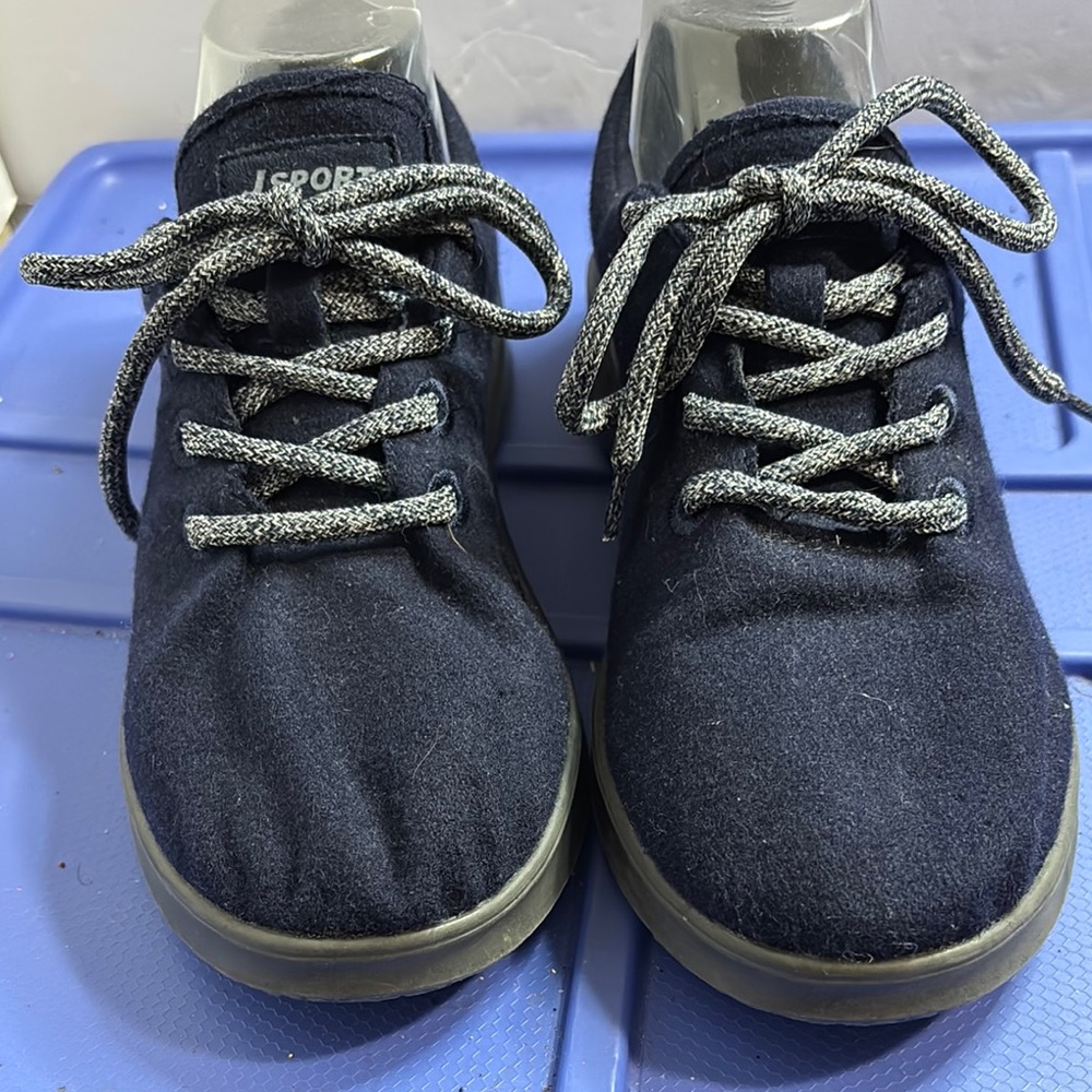 Jsport by Jambu Women's Crane Wool Lace up Sneaker Sz 8 VGUC Dark Blue